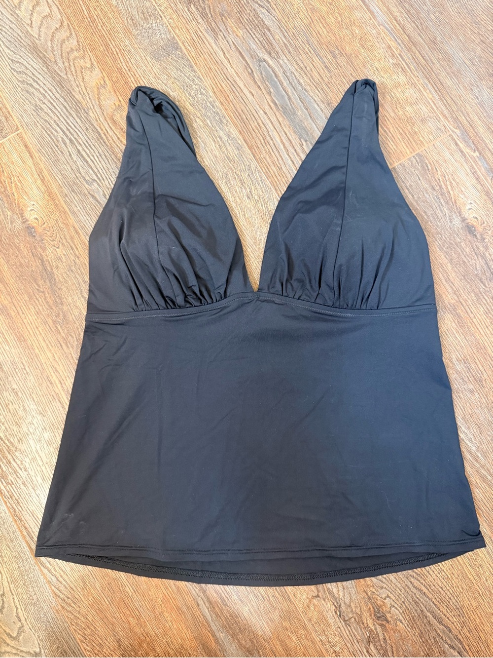Land’s End Black V-Neck Tankini Top